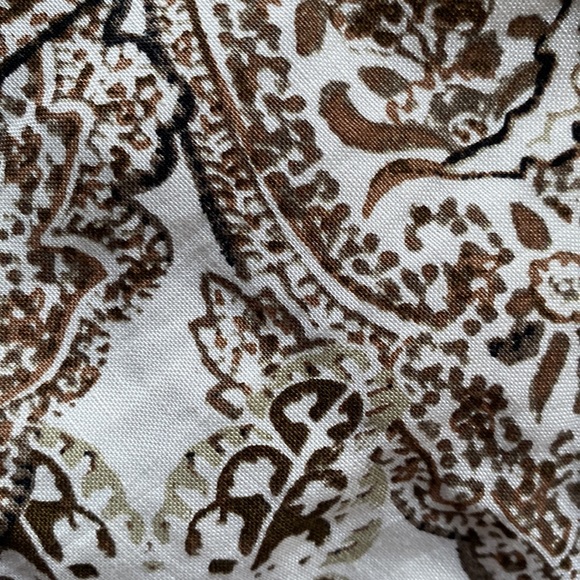 Calvin Klein Petite Size Paisley Print Slim Leg Linen-Blend Ankle Pants - Picture 11 of 14